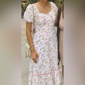 Floral Puff Sleeve Maxi Dress